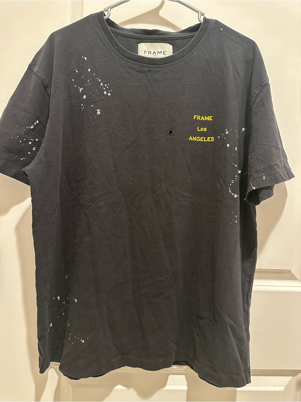 Frame Los Angeles Men's Black Distressed Graphic Tee